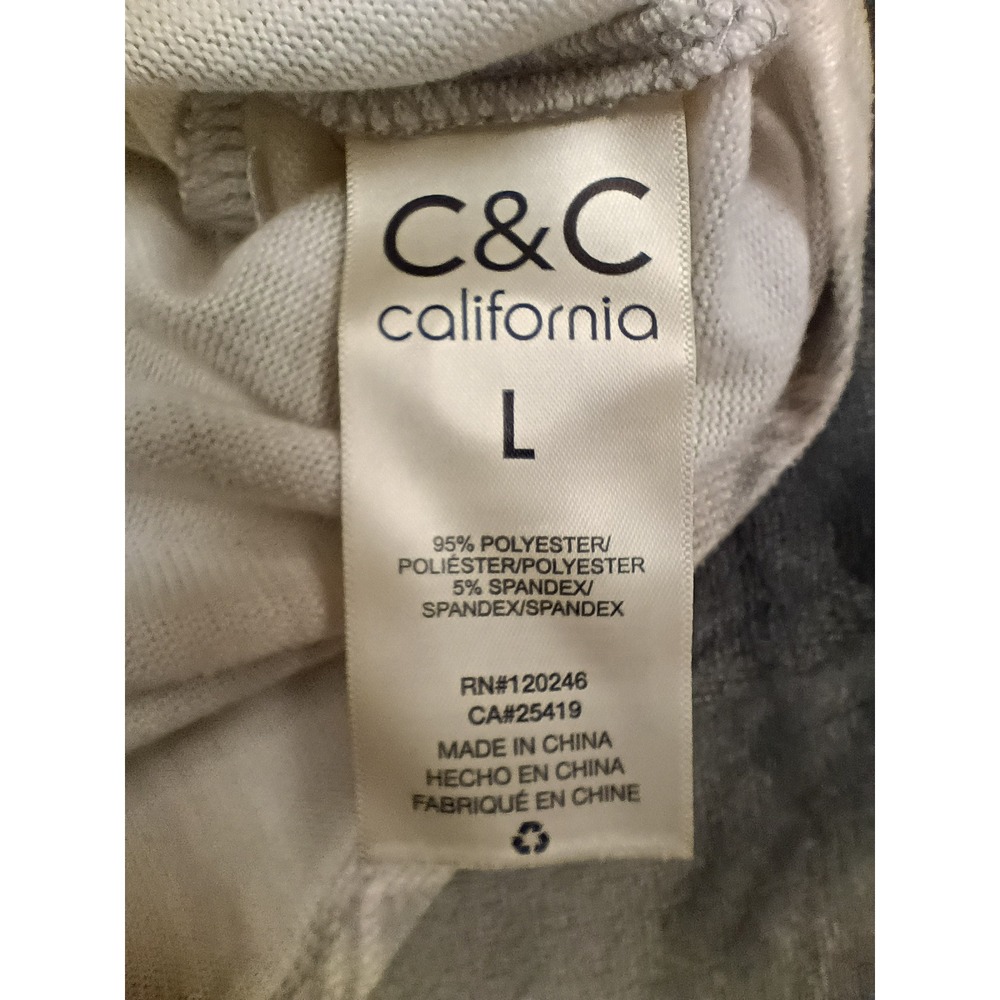 C&C California Plaid Button Down Shirt Womens L White Gray Soft Stretch Flannel - Picture 6 of 8